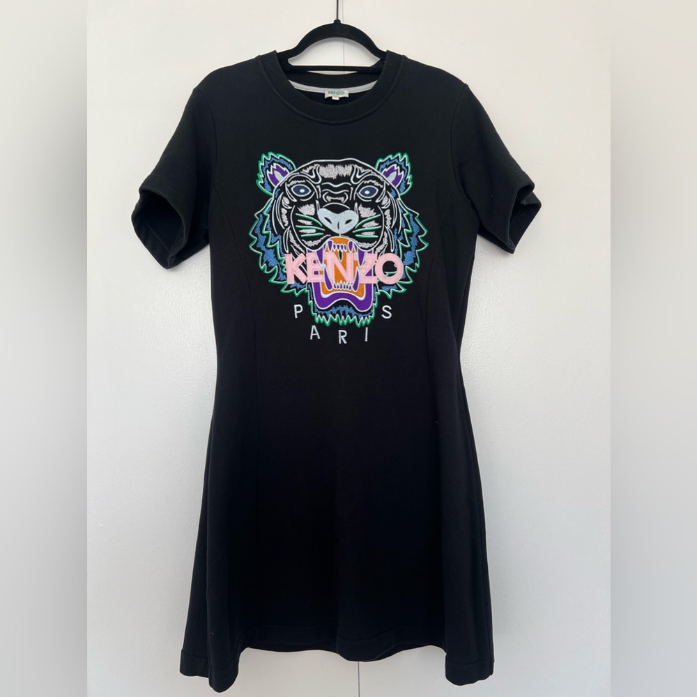Kenzo Paris Black Tiger Mini Dress